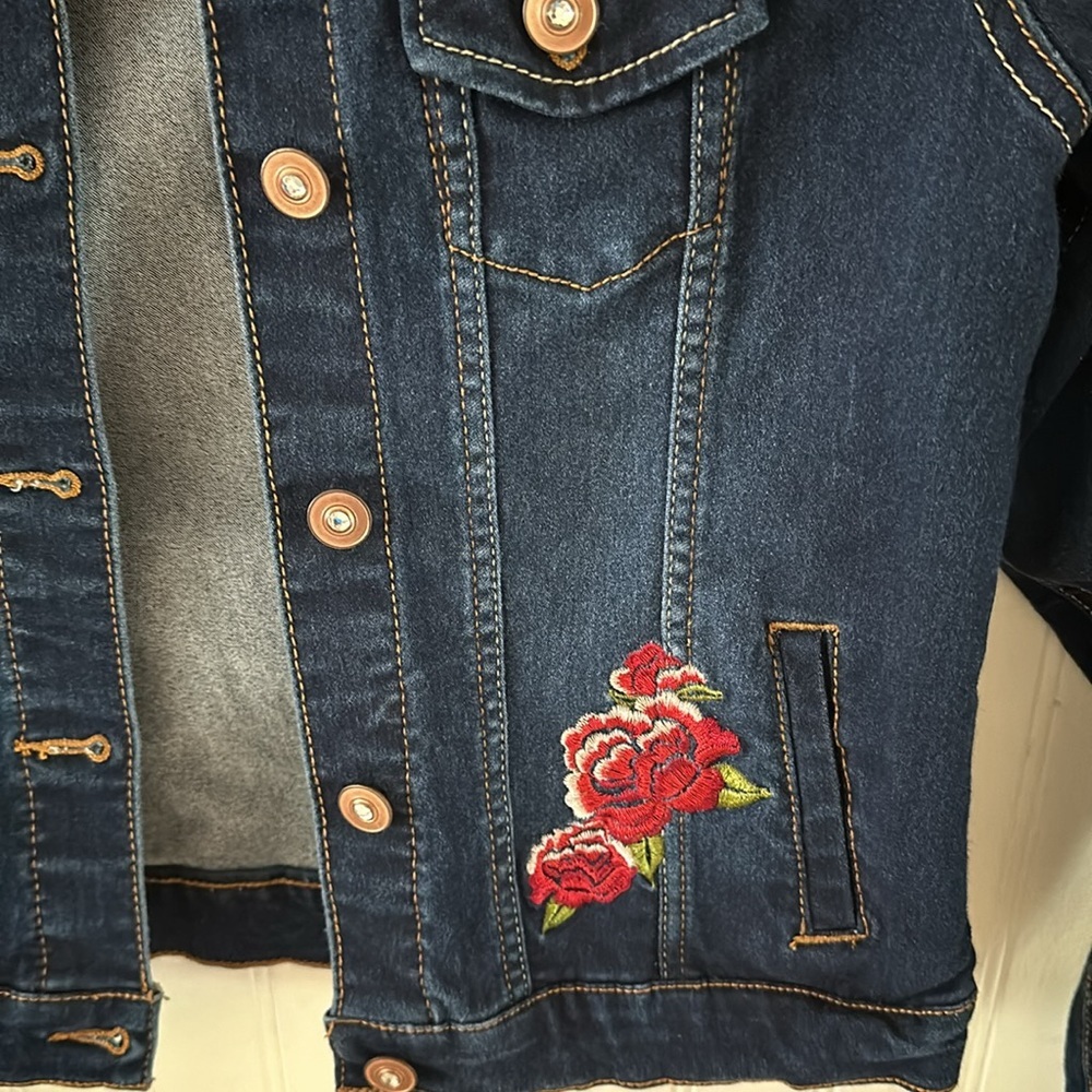 Wonder Nation, Fashion Stretch Denim Jacket with Patchwork Size L/G (10-12) - Picture 6 of 10